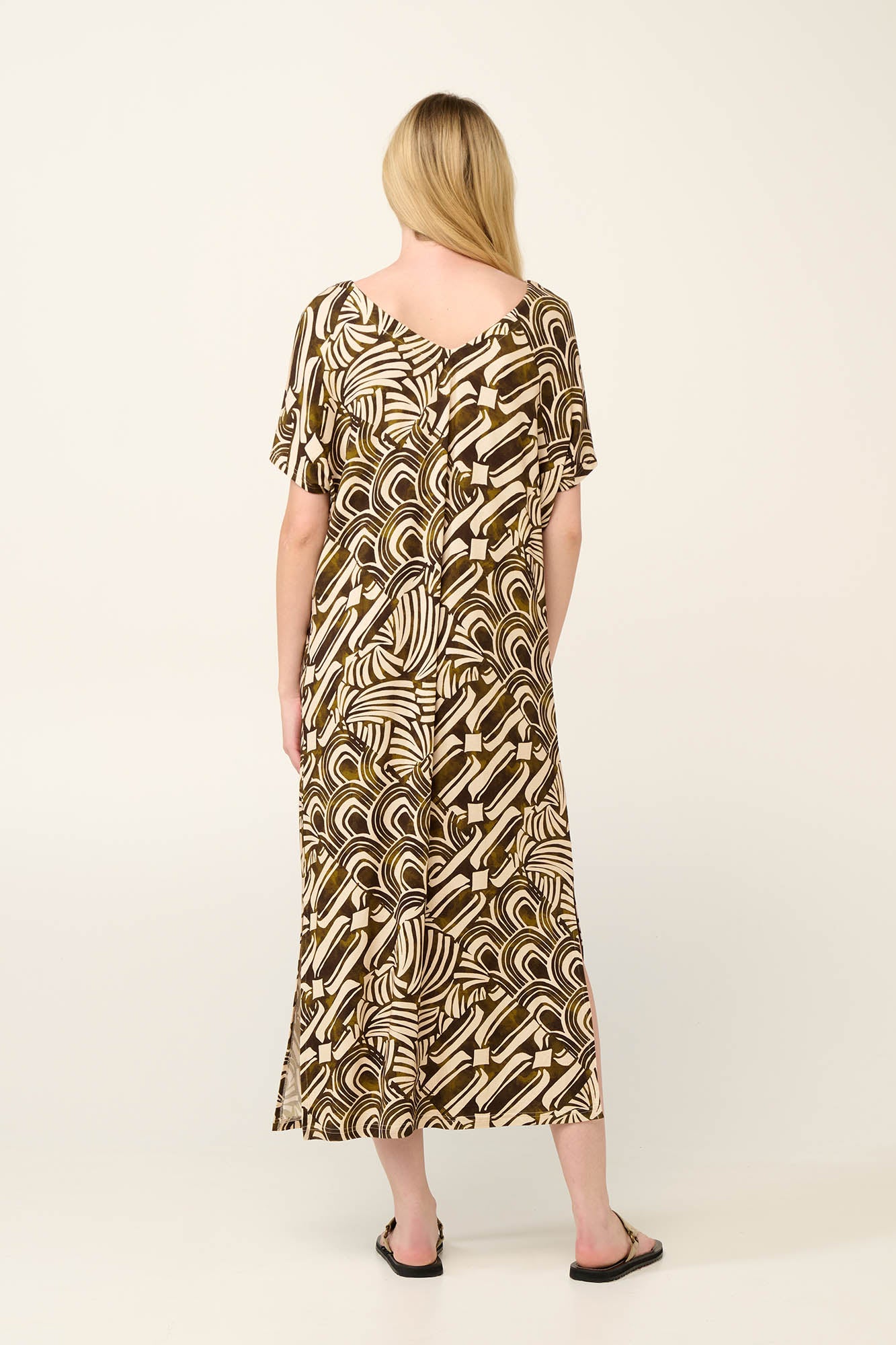 Moroccan Tile Patchwork Print Caftan By Vamp - S-2XL(+)