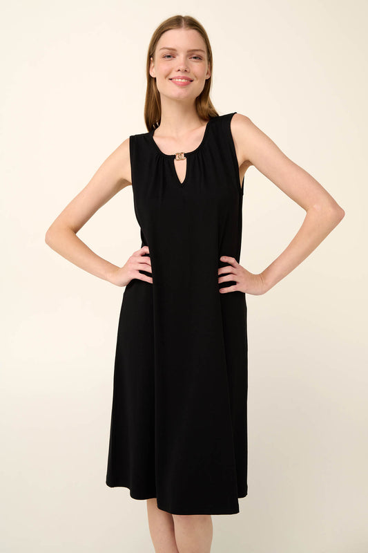 Sleeveless Black Jersey Summer Dress By Vamp - S-2XL(+)