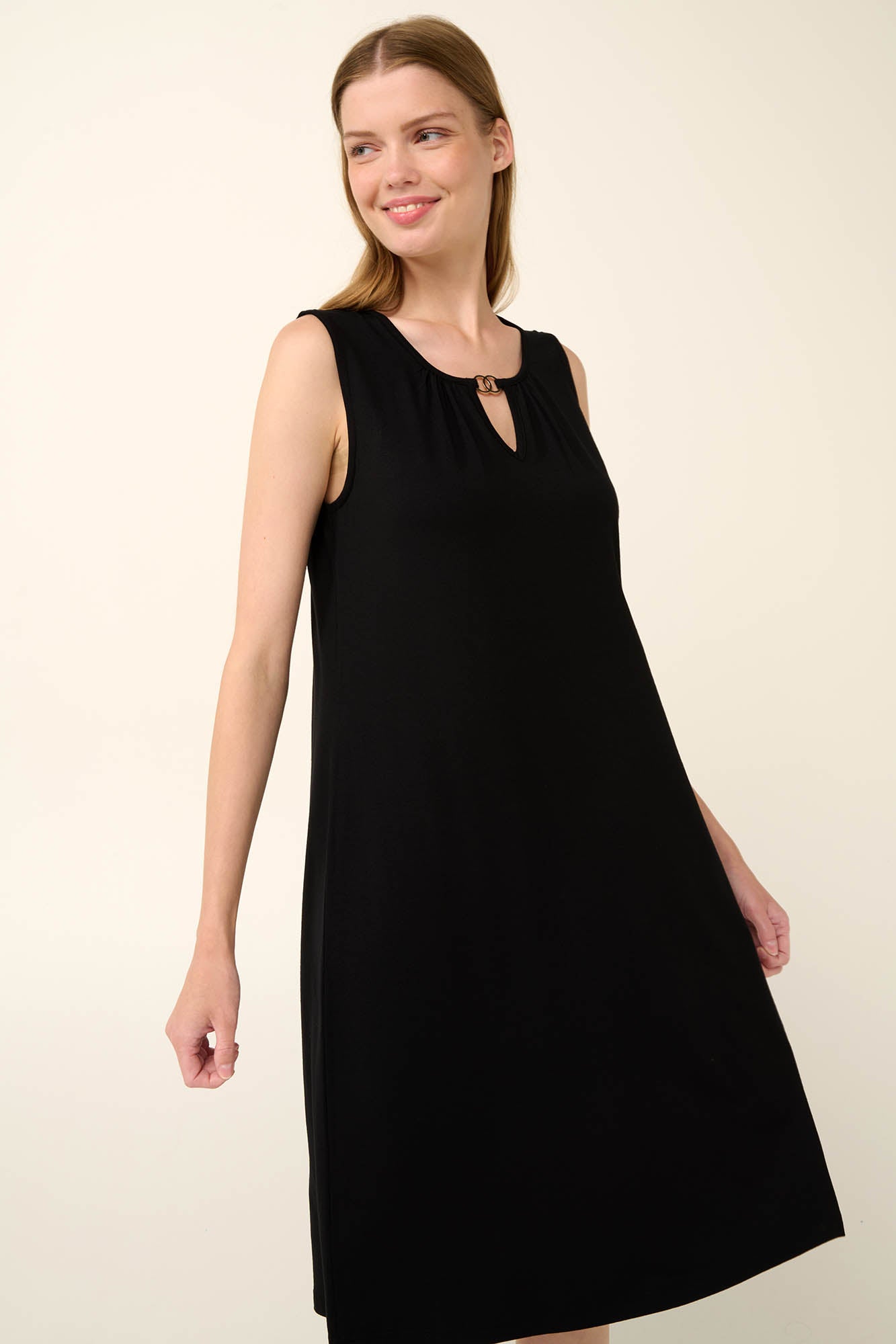 Sleeveless Black Jersey Summer Dress By Vamp - S-2XL(+)