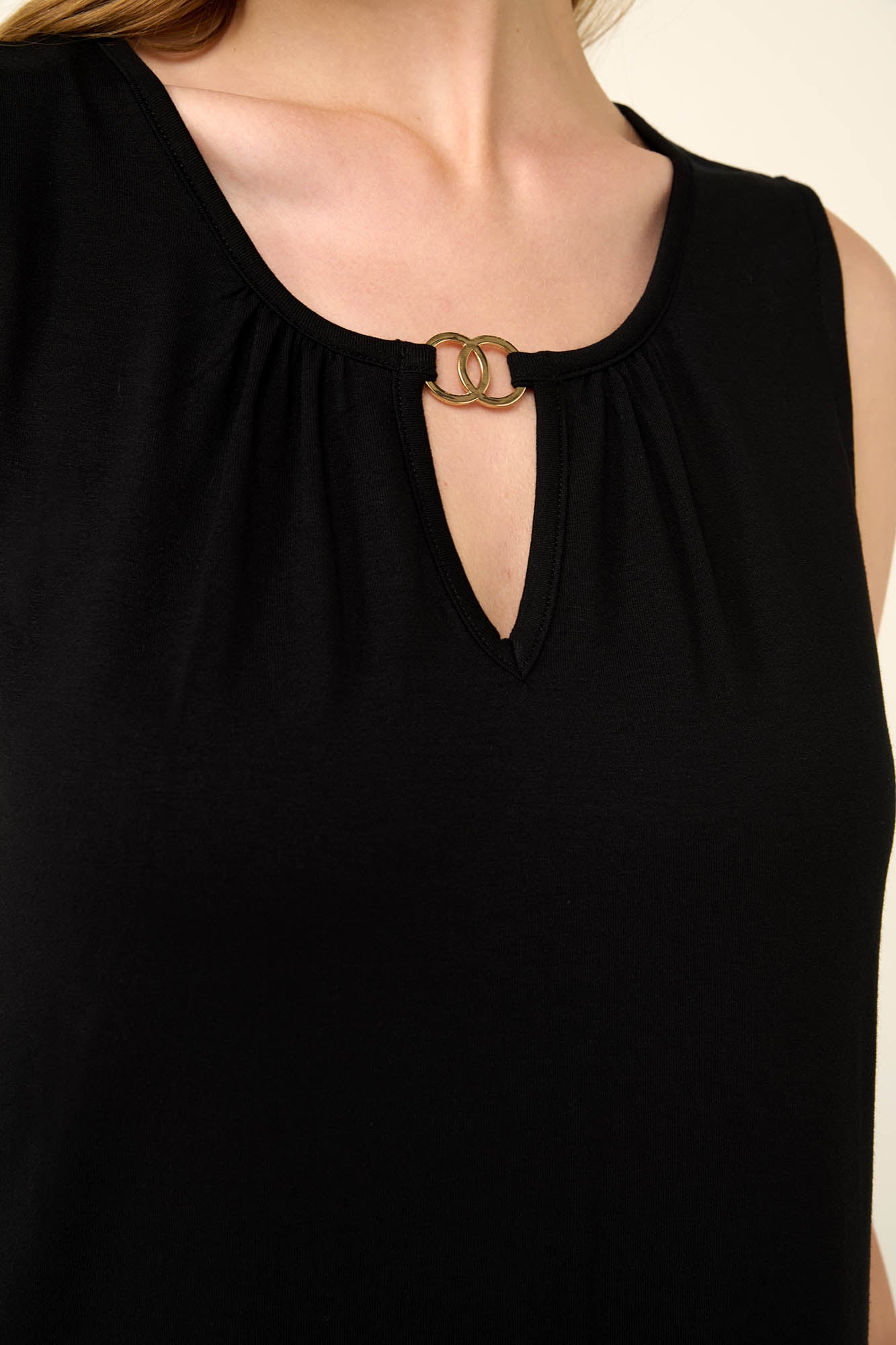 Sleeveless Black Jersey Summer Dress By Vamp - S-2XL(+)