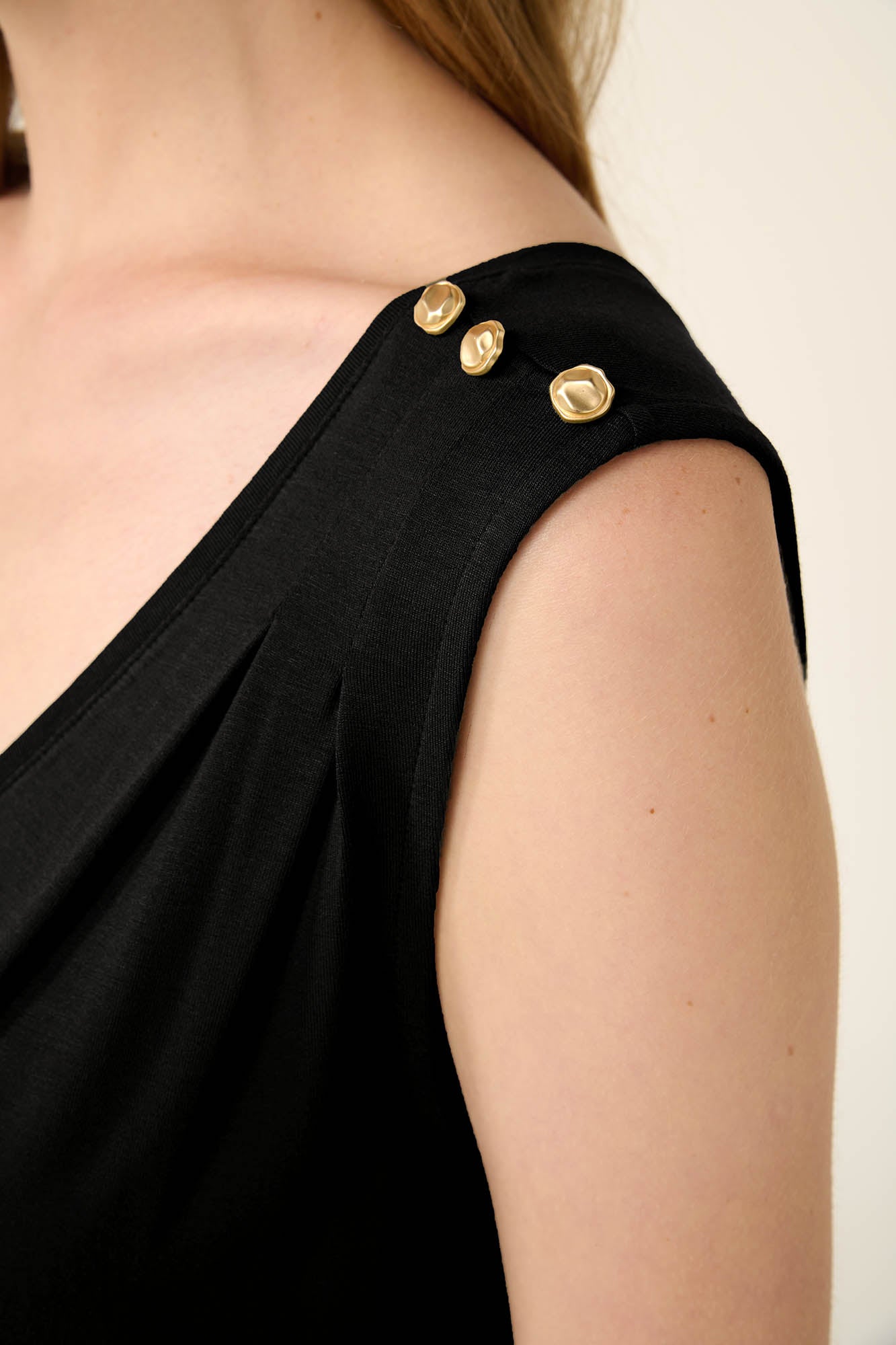 Sleeveless Jersey Summer Dress in Black By Vamp - S-2XL(+)