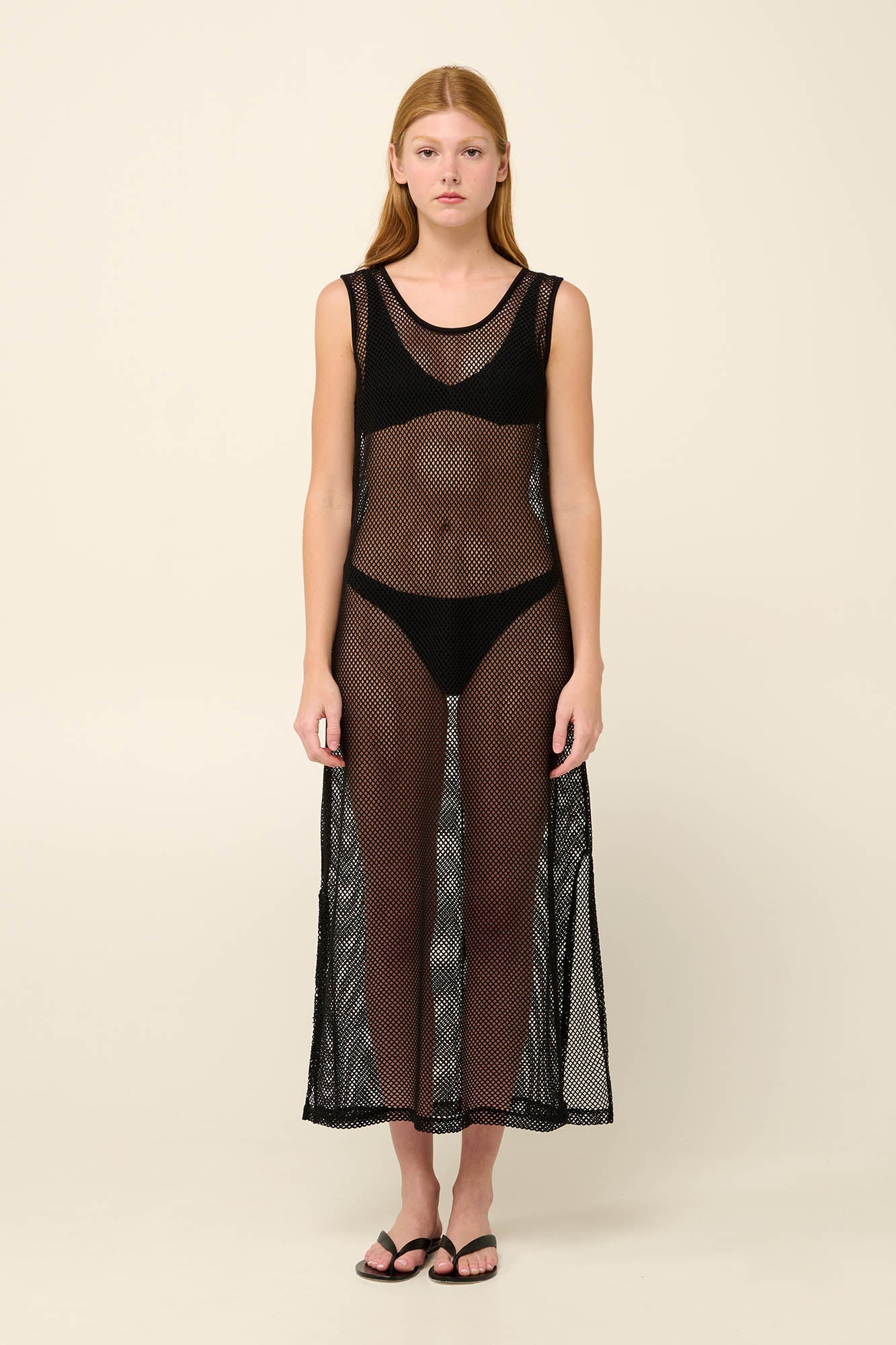 Sleeveless Mesh Beach Dress By Vamp - S-2XL(+)