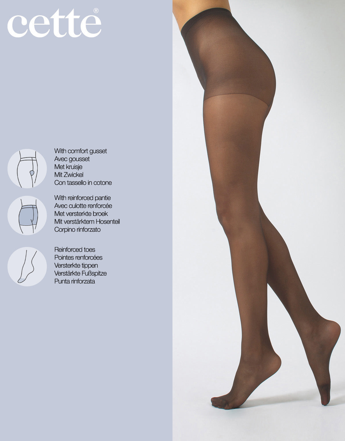 LUCCA Sheer Pantyhose in Black and 3 nudes 20 DEN - S-4X