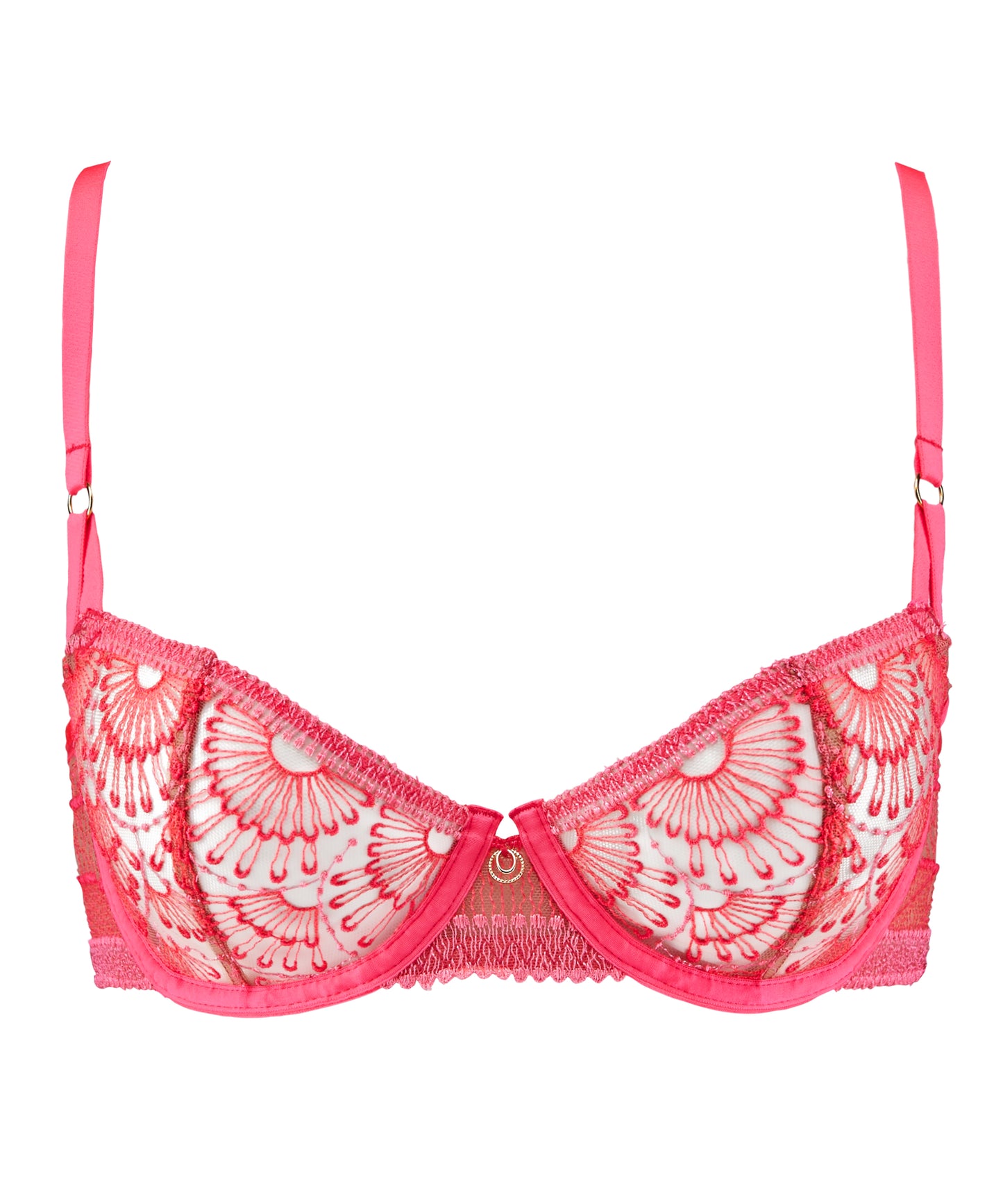 Pure Vibration Half Cup Bra in Pink Flash By Aubade - 30-40 C-G