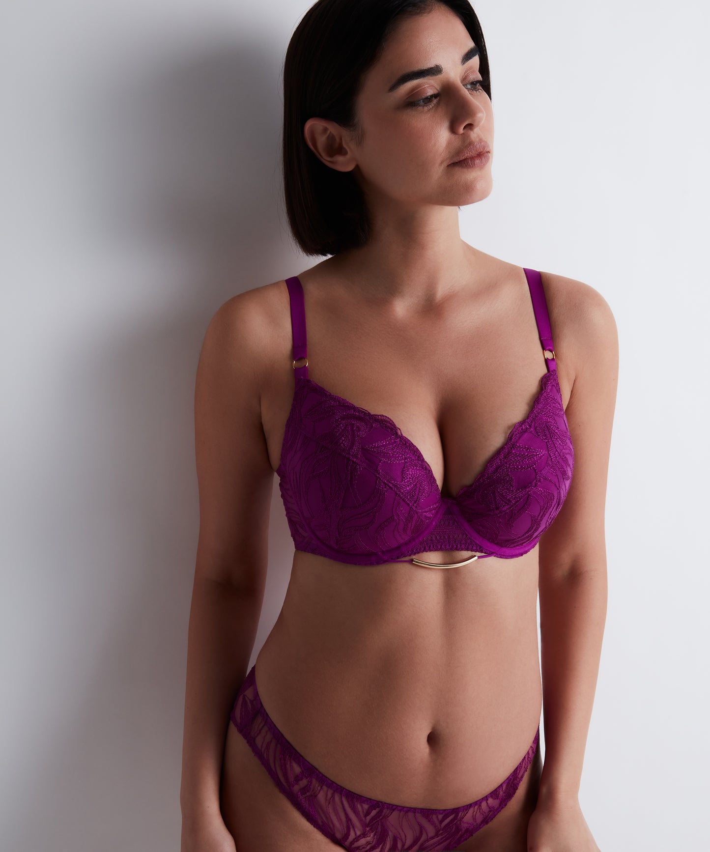 Into The Groove Push Up Plunge Bra in Pink Karma By Aubade - 32A & 36A