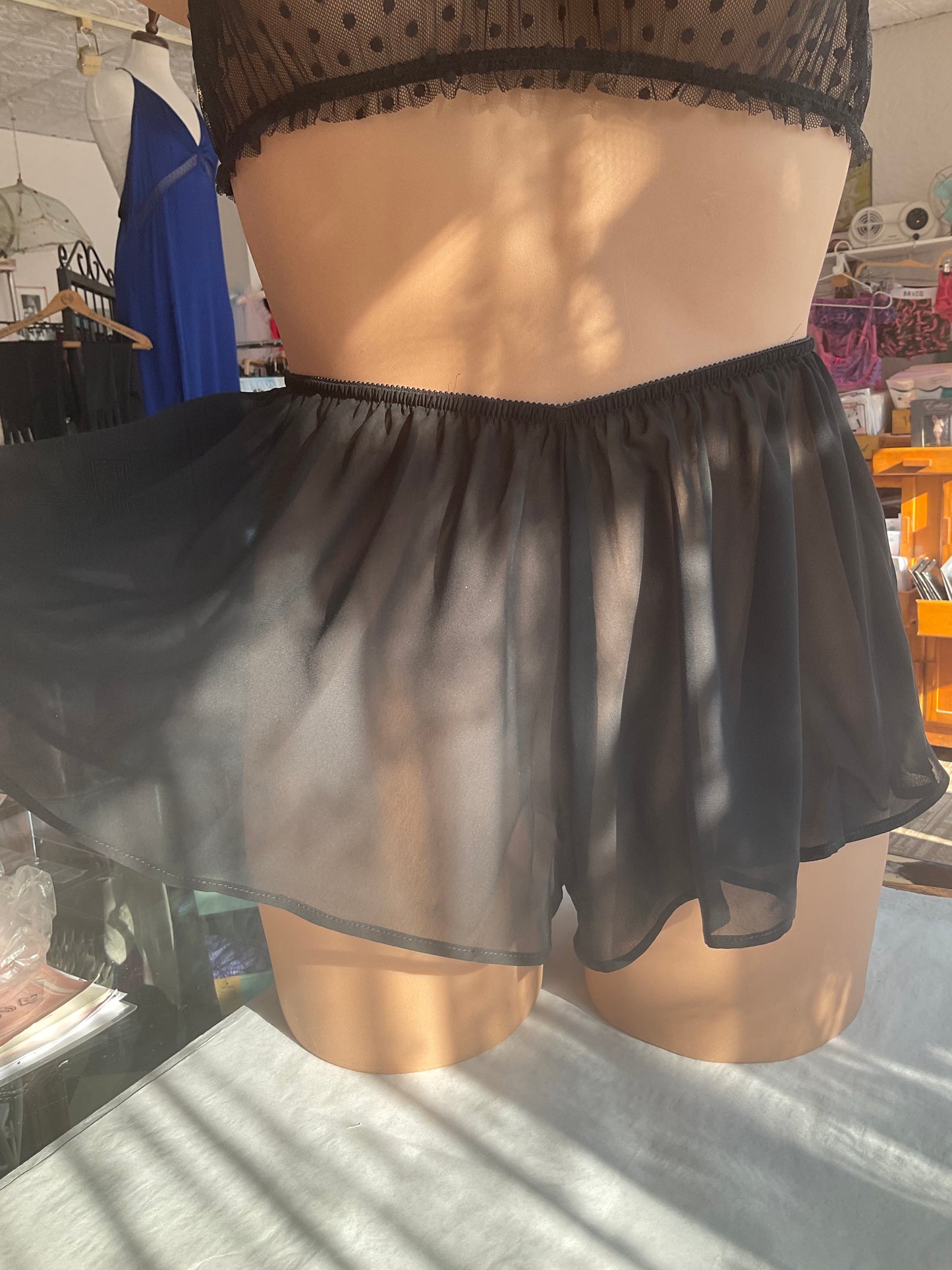 Coucou Lola Chiffon Tap Short By Only Hearts in Black - S