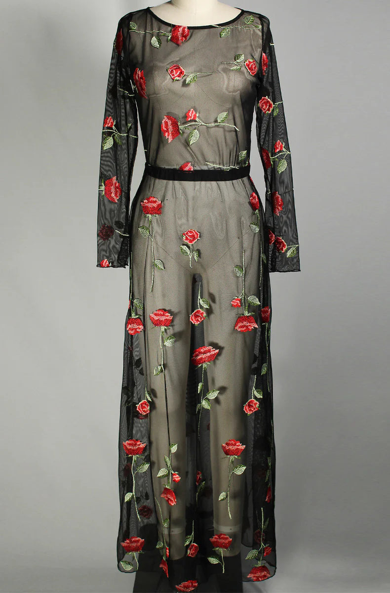 A Rose Is A Rose Clara Longsleeve Dress By Only Hearts Lingerie - XS