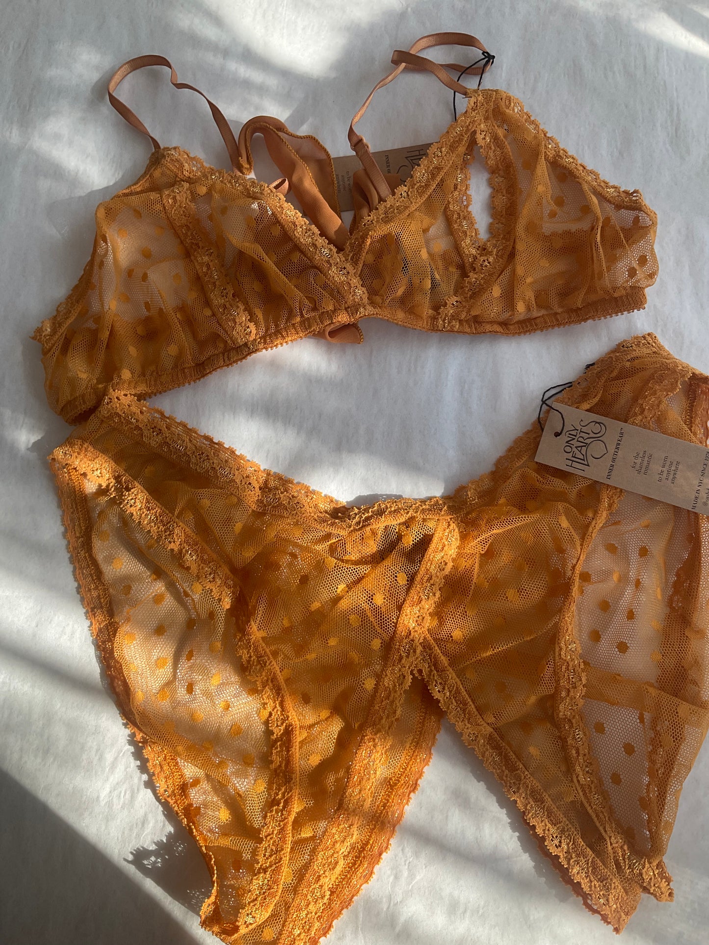 Coucou Lola Bralette By Only Hearts in Black, Creme + Honey