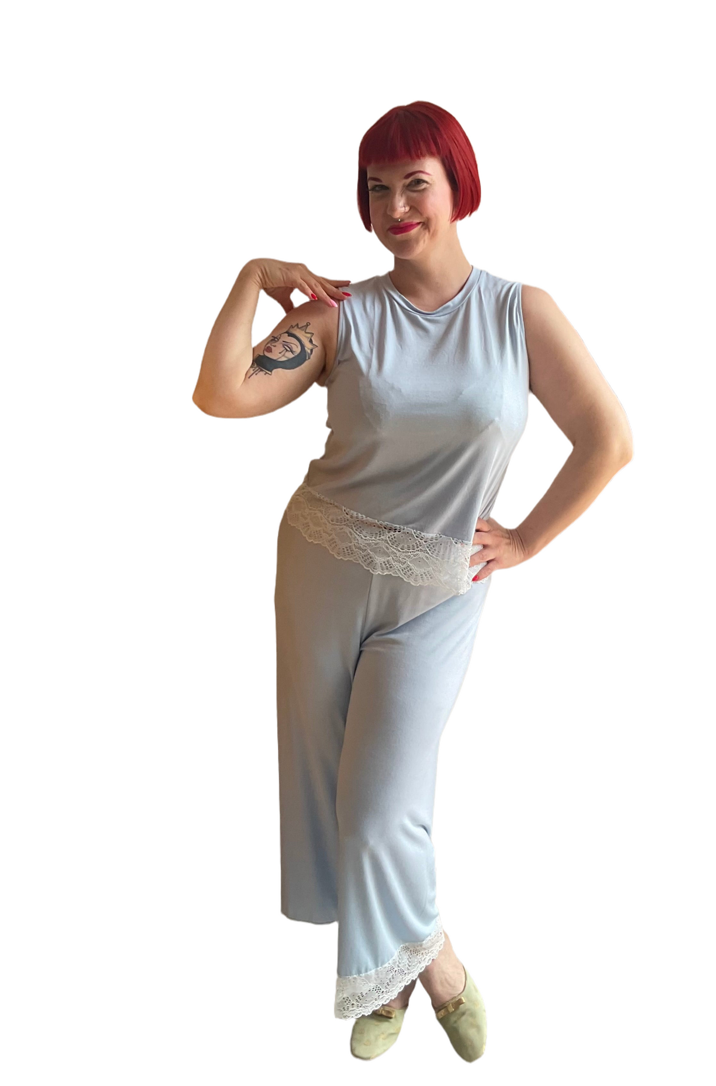 Venice Cropped Pant in Powder Blue - S-XL + (SO stretchy!!!)