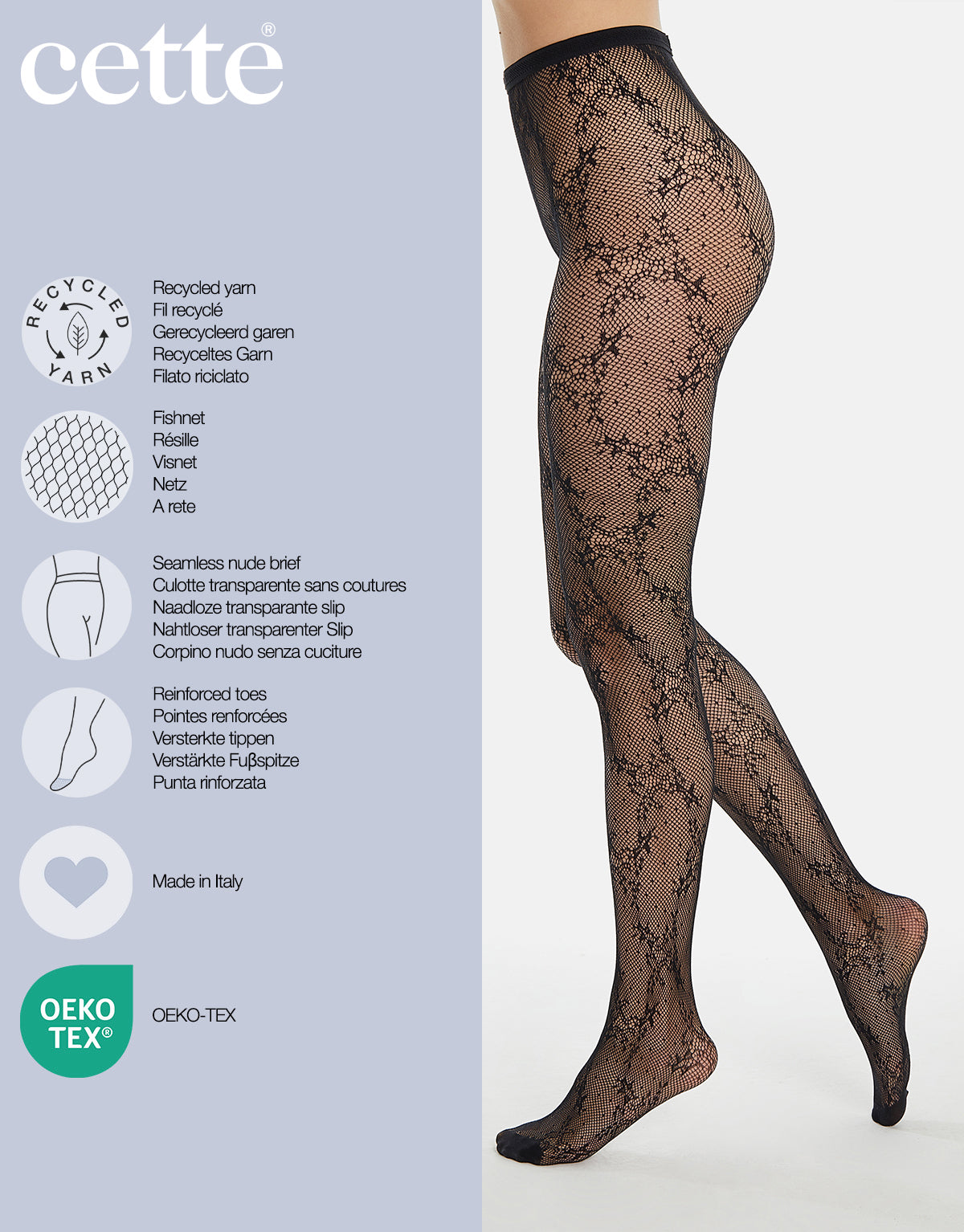 Floral Fishnet Tights in Black - S-2X