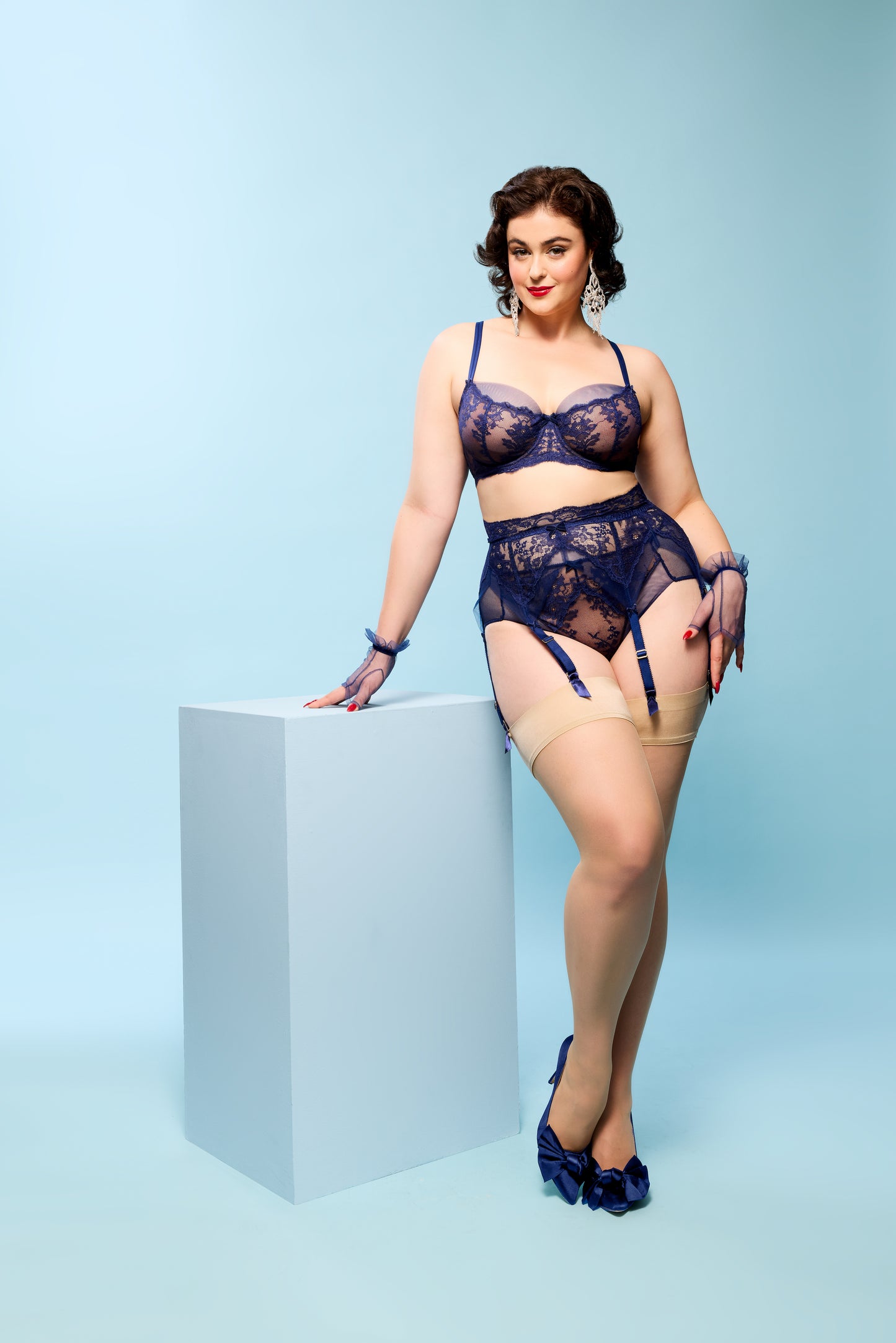 Yva Six Strap Suspender Belt in After Dark By Dita Von Teese Lingerie - XS - 4X