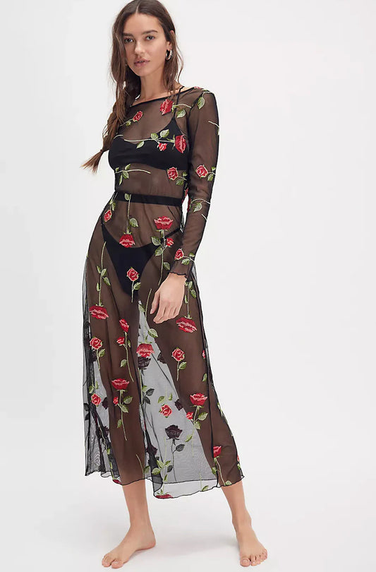 A Rose Is A Rose Clara Longsleeve Dress By Only Hearts Lingerie - XS