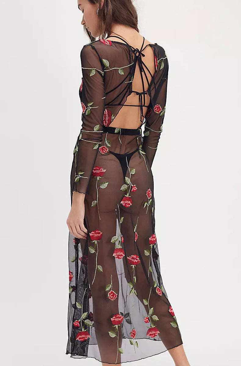 A Rose Is A Rose Clara Longsleeve Dress By Only Hearts Lingerie - XS
