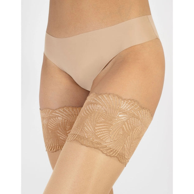 Versailles Sheer Hold Ups 20 DEN in Natural (Light Beige) - S-4X