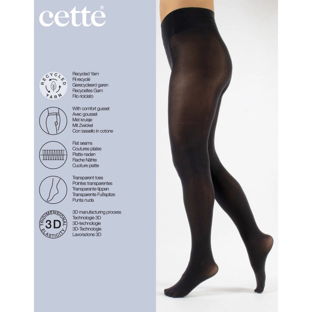 Dublin Eco Comfy Opaque Tights 70 DEN in Black  - S-4X