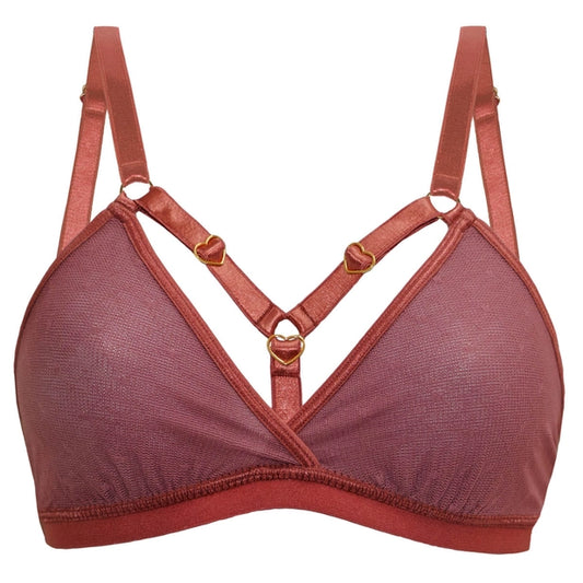 Hearts Of Venus Copper Rose Strappy Bralette By Uye Surana - XS-5X