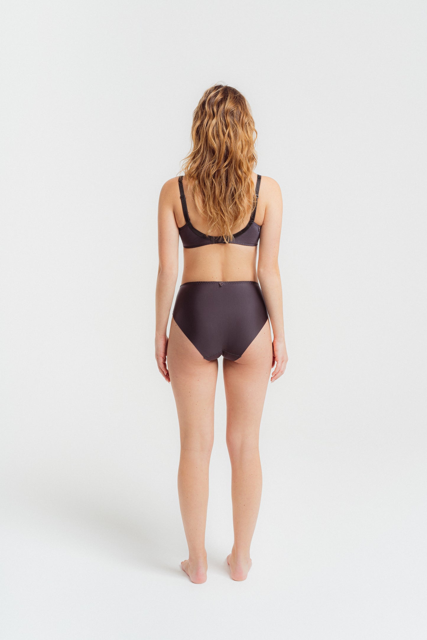 Electric Waves High-waisted Brief in Smoke By Louisa Bracq - S-3XL