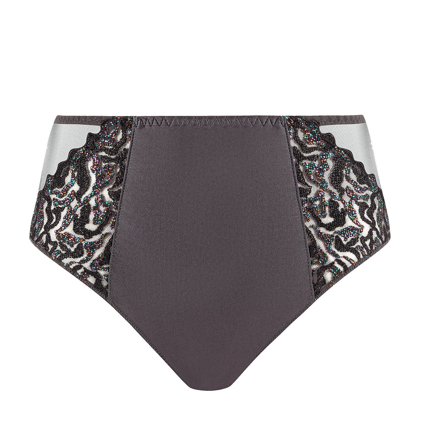 Electric Waves High-waisted Brief in Smoke By Louisa Bracq - S-3XL