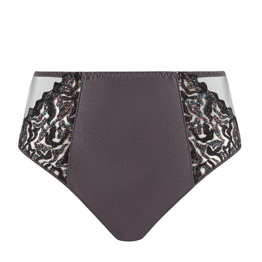 Electric Waves High-waisted Brief in Smoke By Louisa Bracq - S-3XL