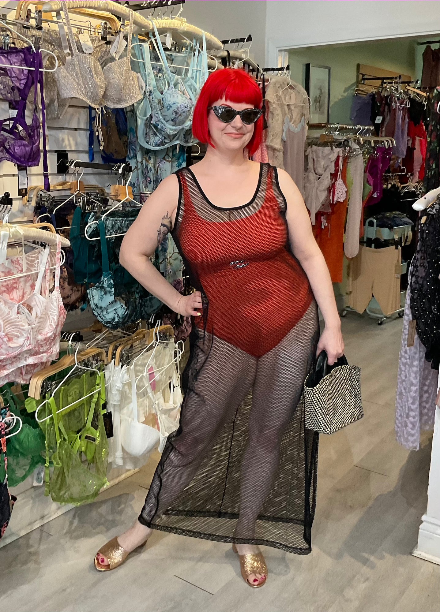 Sleeveless Mesh Beach Dress By Vamp - S-2XL(+)