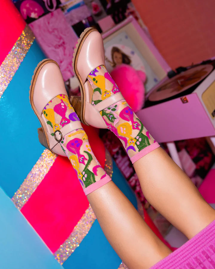 Dopamine Cats Sheer Sock By Sock Candy