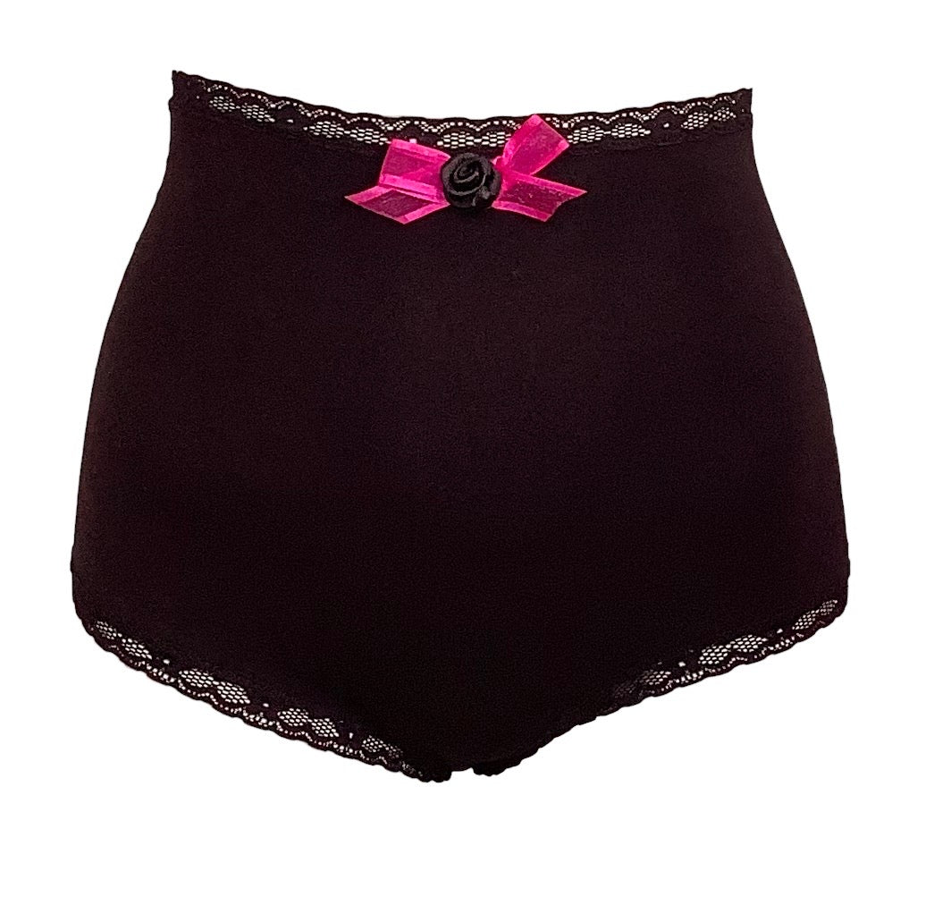 IV for Gigi : Christina Bamboo Ultra High Waist Brief in Noir - S-2X