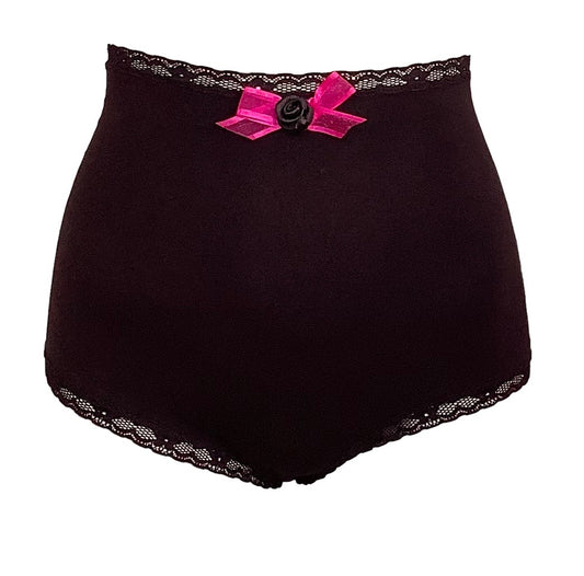 IV for Gigi : Christina Bamboo Ultra High Waist Brief in Noir - S-2X
