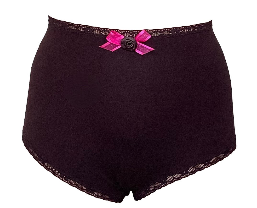 IV for Gigi : Christina Bamboo Ultra High Waist Brief in Noir - S-2X
