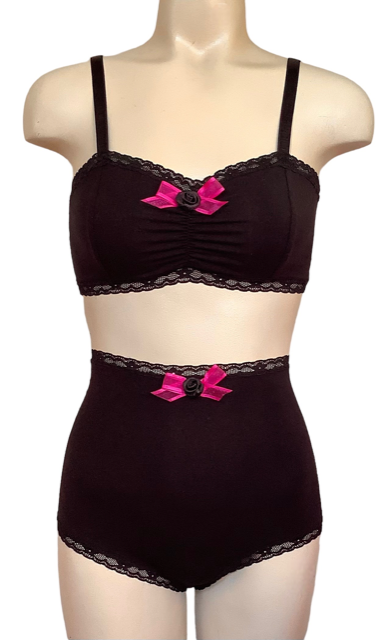 IV for Gigi : Christina Bamboo Ultra High Waist Brief in Noir - S-2X