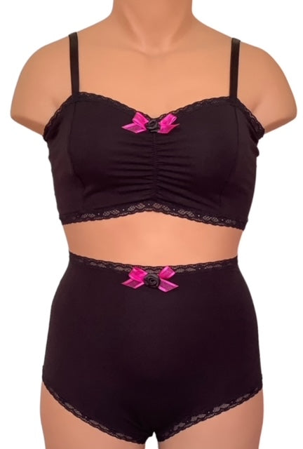 IV for Gigi : Christina Bamboo Ultra High Waist Brief in Noir - S-2X
