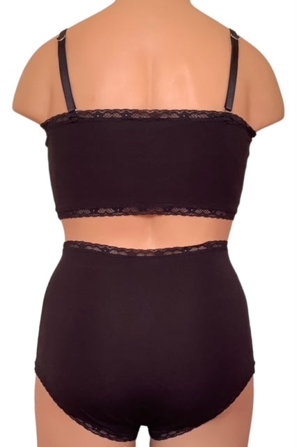 IV for Gigi : Christina Bamboo Ultra High Waist Brief in Noir - S-2X