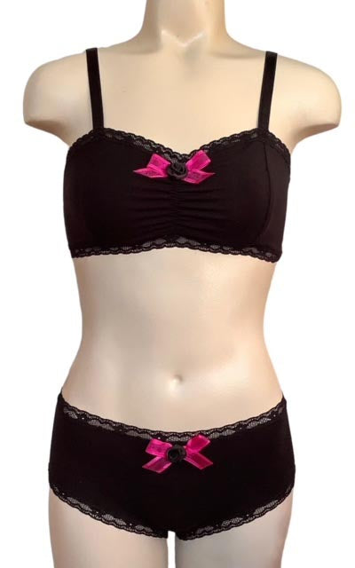 IV for Gigi : Christina Bamboo Bralette in Noir - S-2X