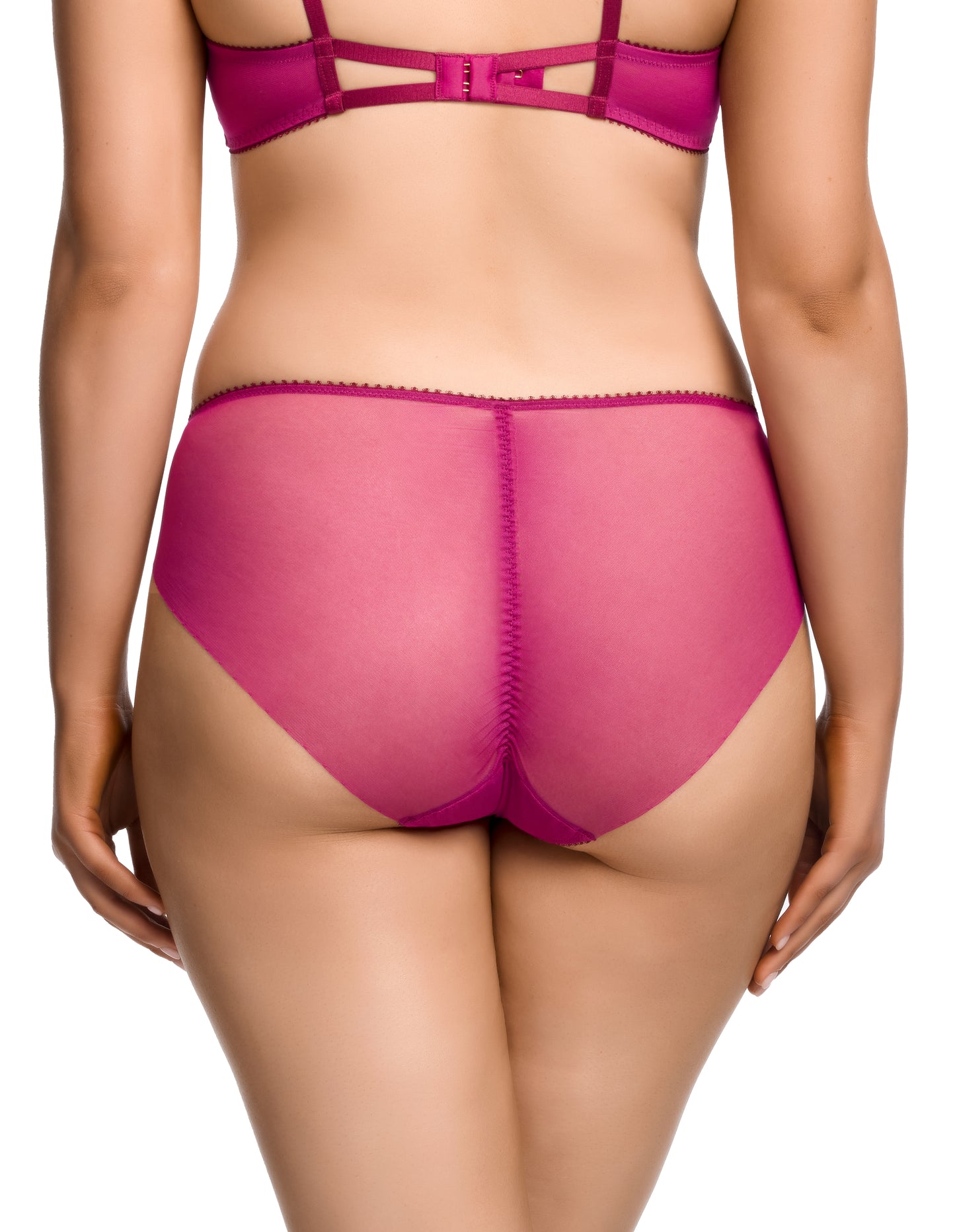 Harlow Hi Cut Brief in Pinot Noir By Dita Von Teese Lingerie - XS - XL