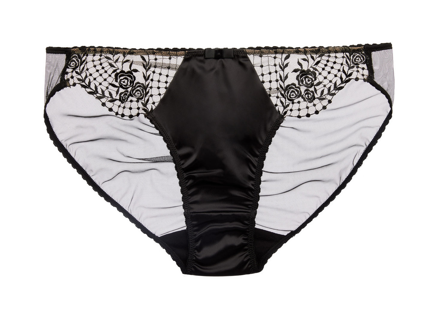 Julie's Roses Bikini Brief In Black By Dita Von Teese - sizes XS - XL