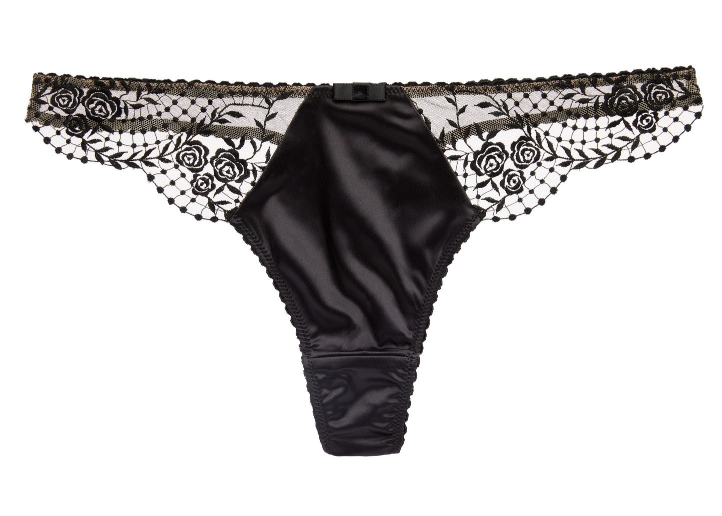 Julie's Roses Thong in Black By Dita Von Teese - sizes XS & L