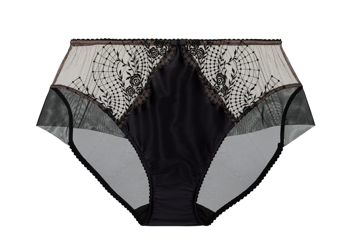 Julie's Roses Black High Waist Brief By Dita Von Teese - sizes M & L
