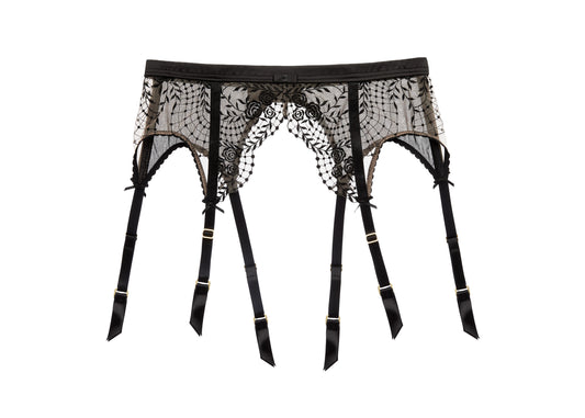 Julie's Roses Six Strap Suspender Belt in Black By Dita Von Teese - sizes XS - 4X