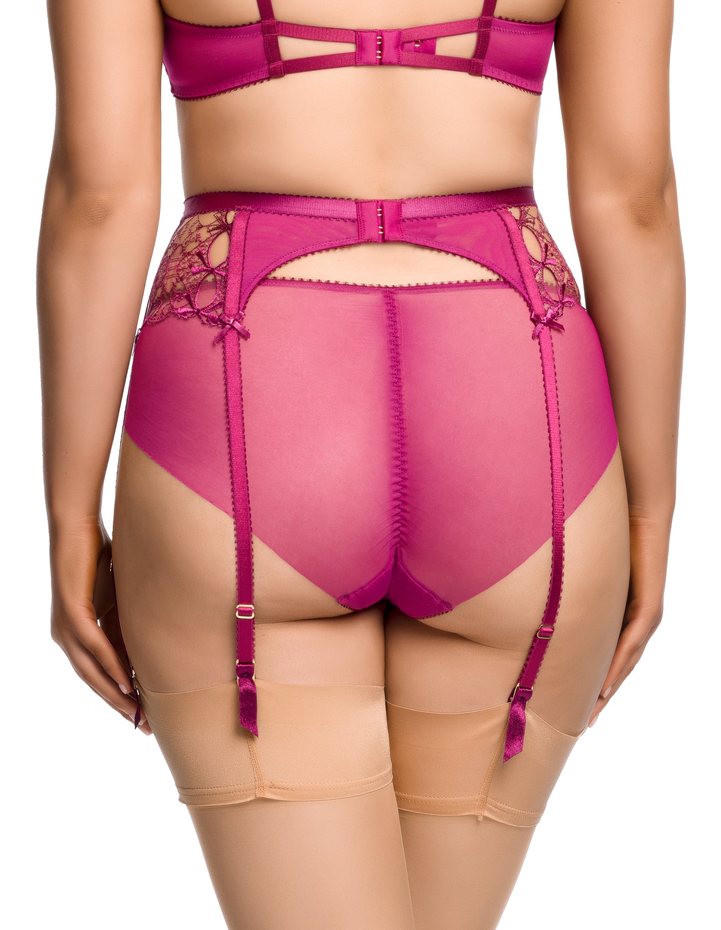 Harlow Six Strap Suspender Belt in Pinot Noir By Dita Von Teese Lingerie - XS-XL
