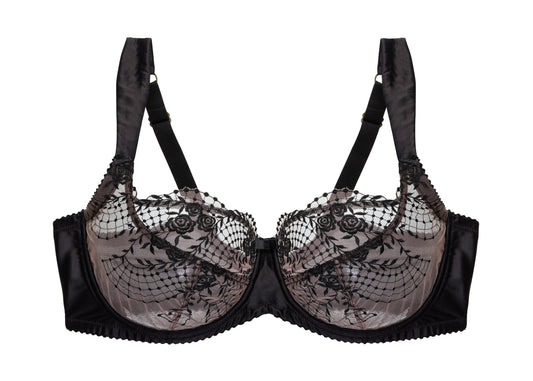 Julie's Roses Curve Bra in Black By Dita Von Teese - 38-44 bands D-G (UK)I