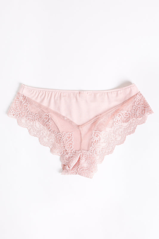 So Fine Lace Bamboo Cheeky Hipster in Pink Petal By Only Hearts -S-L+