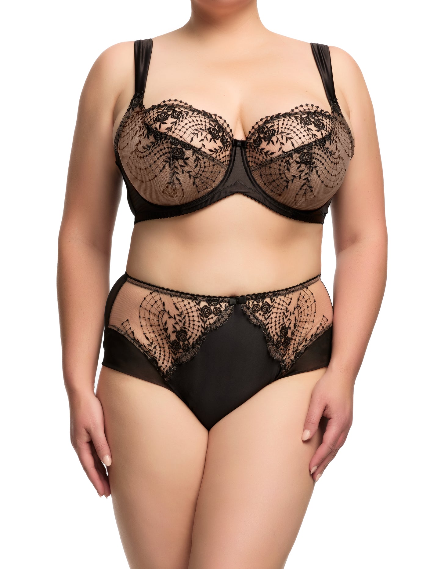 Julie's Roses Curve Bra in Black By Dita Von Teese - 38-44 bands D-G (UK)