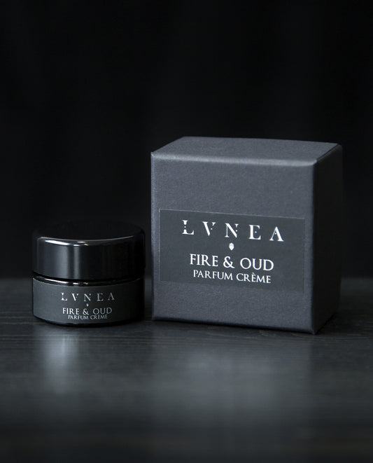 FIRE & OUD Parfum Crème - agarwood, cedar, incense, smoke  by LVNEA