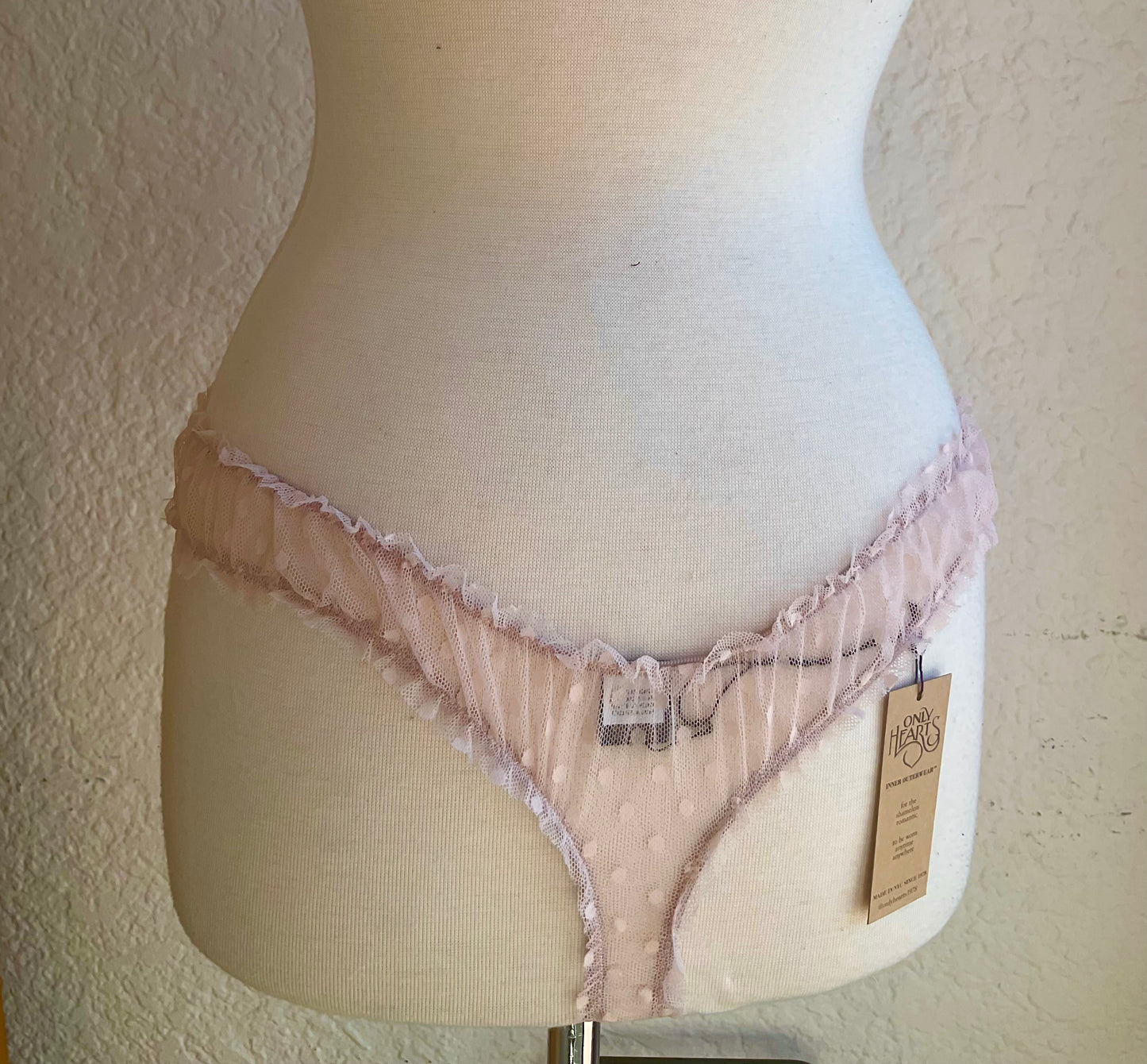 Coucou Lola Pearl Thong By Only Hearts in Petal Pink - S-M