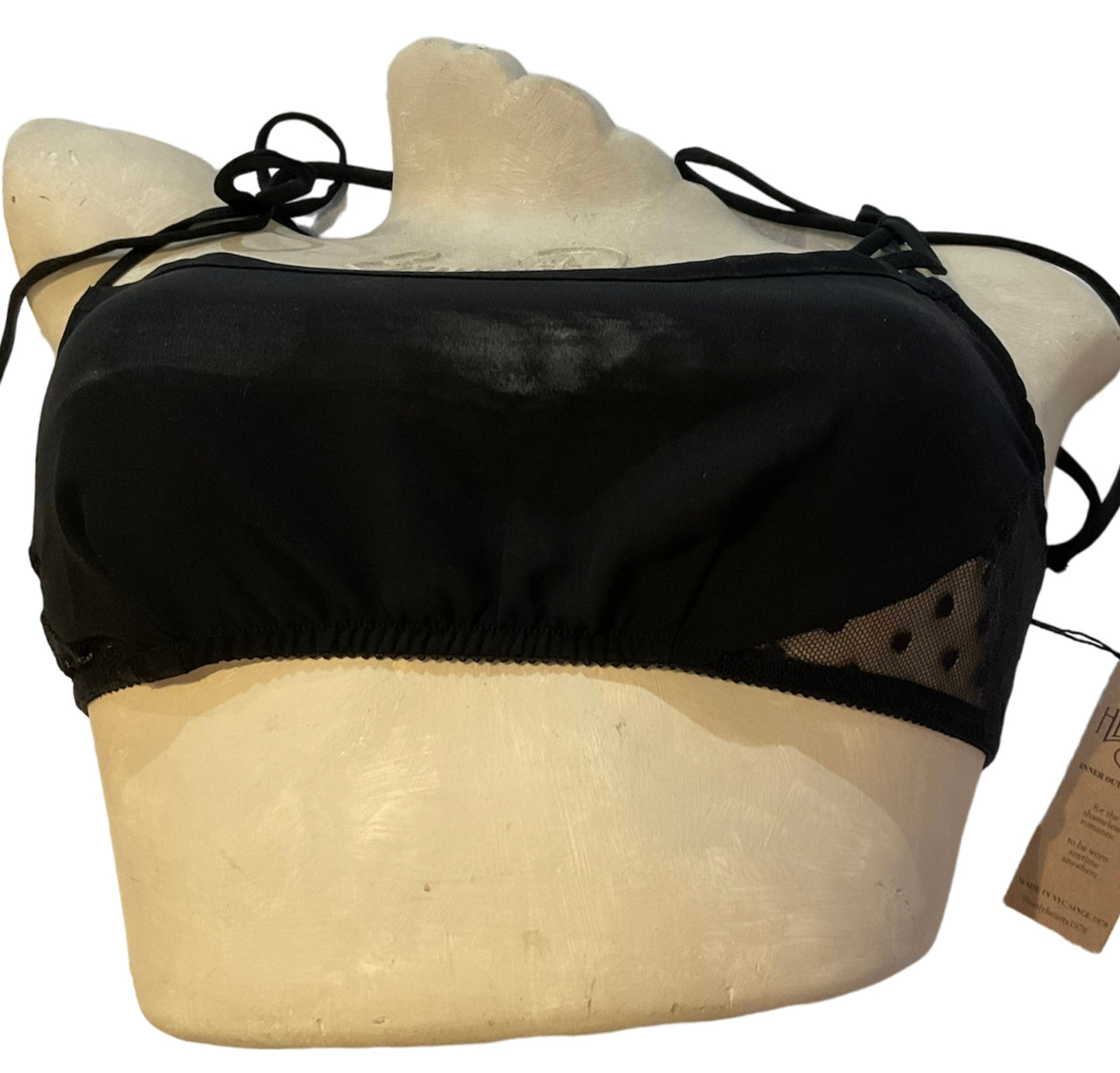 Coucou Lola Chiffon and Mesh Tie Bralette By Only Hearts in Black - S - XL