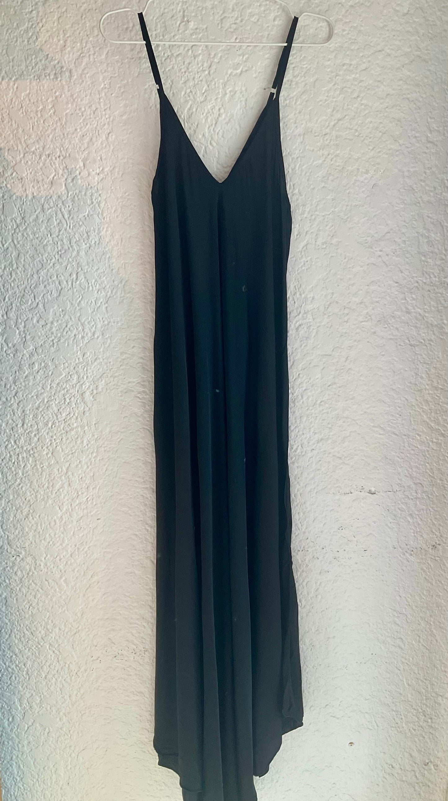 Silky Satin Long Dress in Fuchsia & Black By Eternelle - L/XL(++)