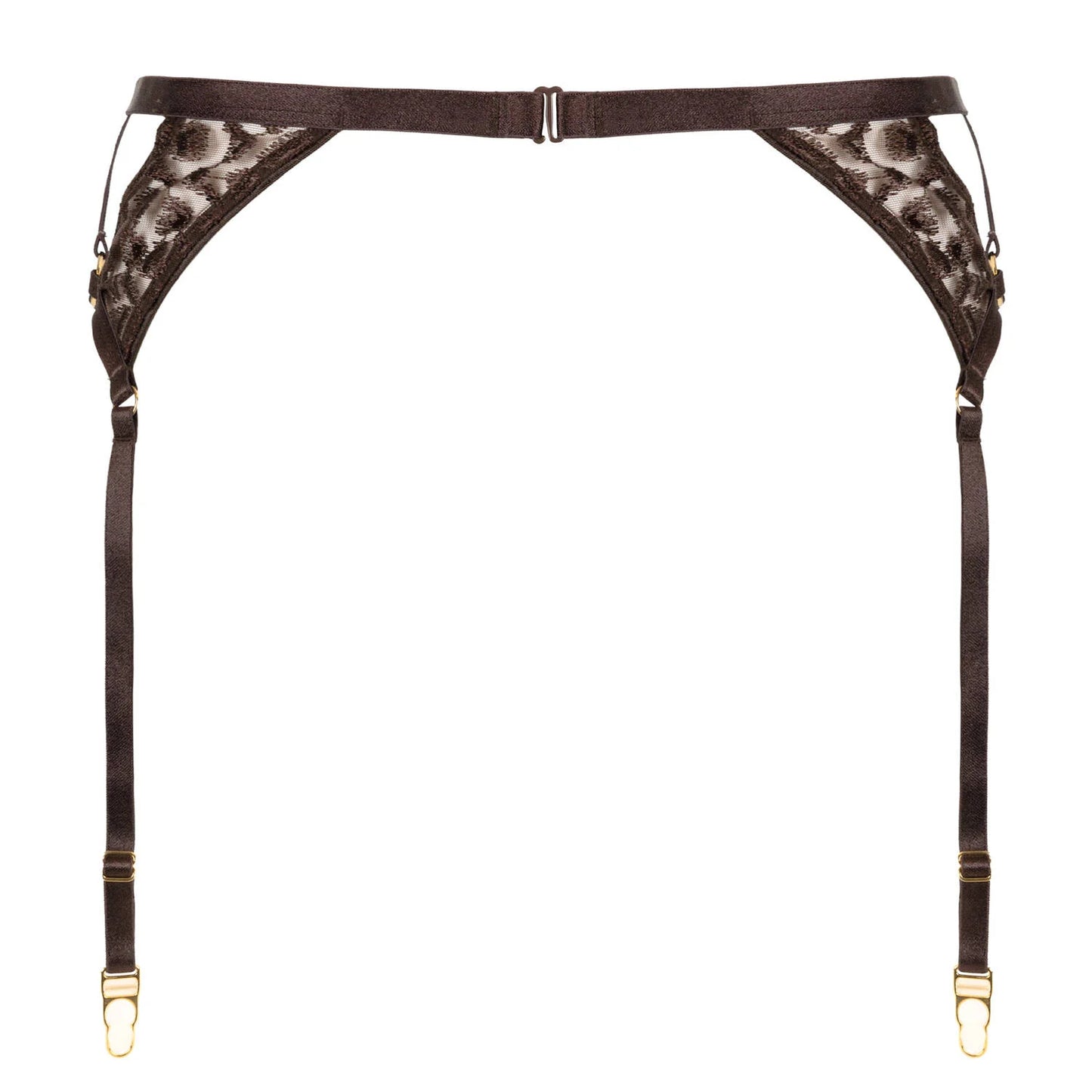 Crazy In Love Suspender Belt in Satin Brown By Aubade - XS-L