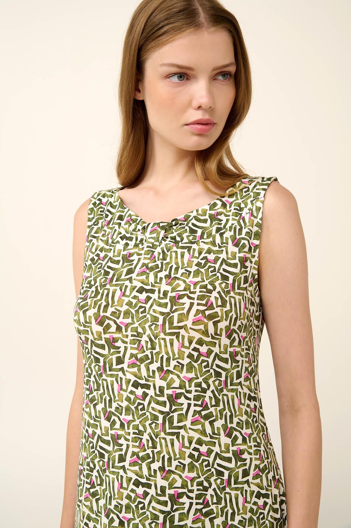 Retro Geometric Jersey Nightgown / Lounge Dress By Vamp - S-2XL