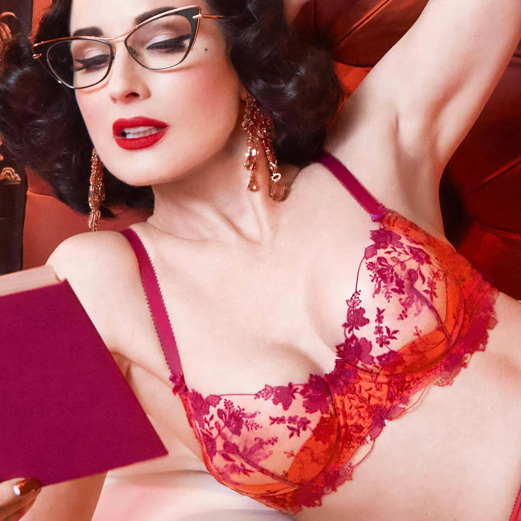 Victress Bra in Rubine By Dita Von Teese - 32-38 B-F (UK)/ B-G (US)