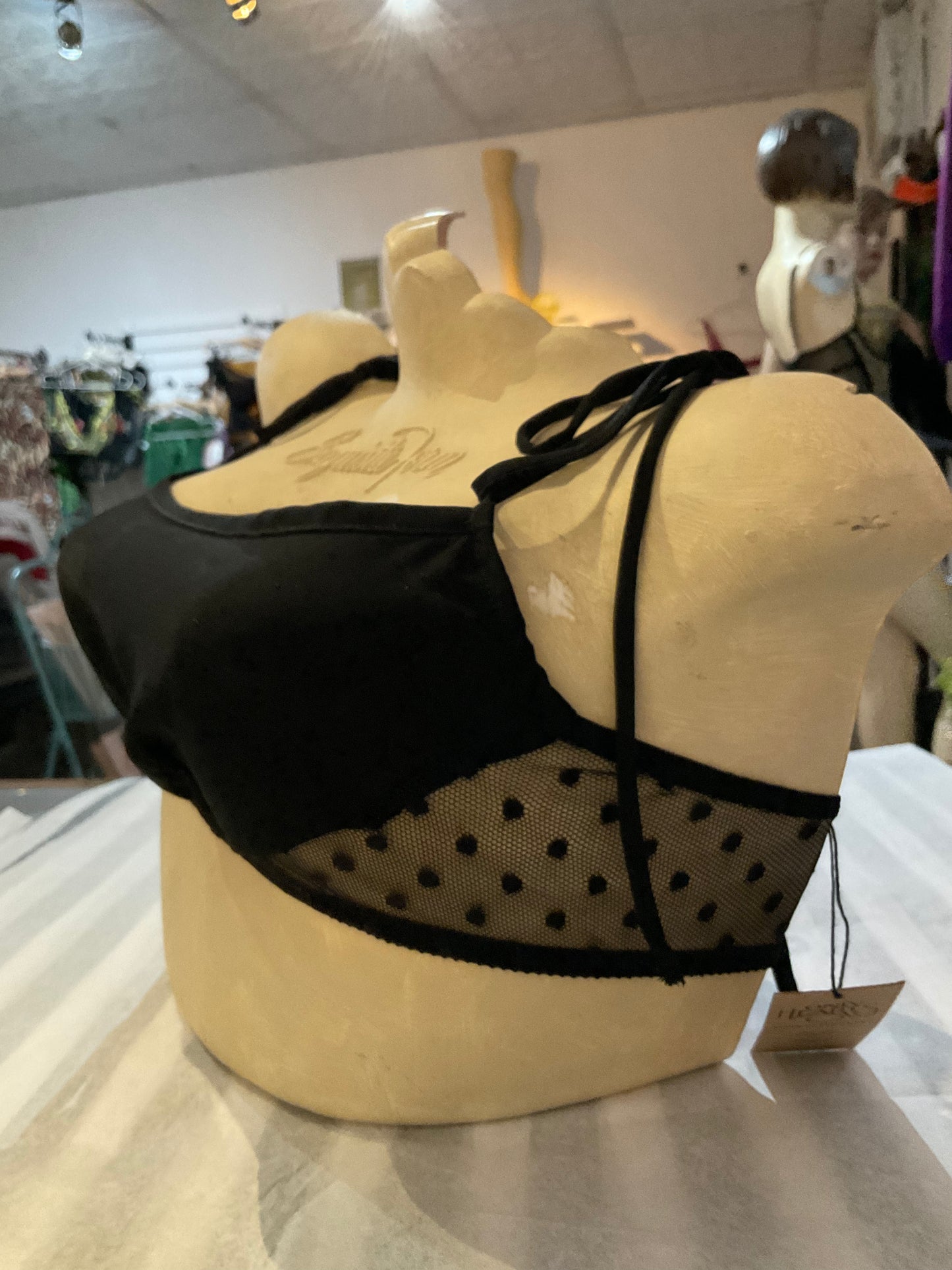 Coucou Lola Chiffon and Mesh Tie Bralette By Only Hearts in Black - S - XL