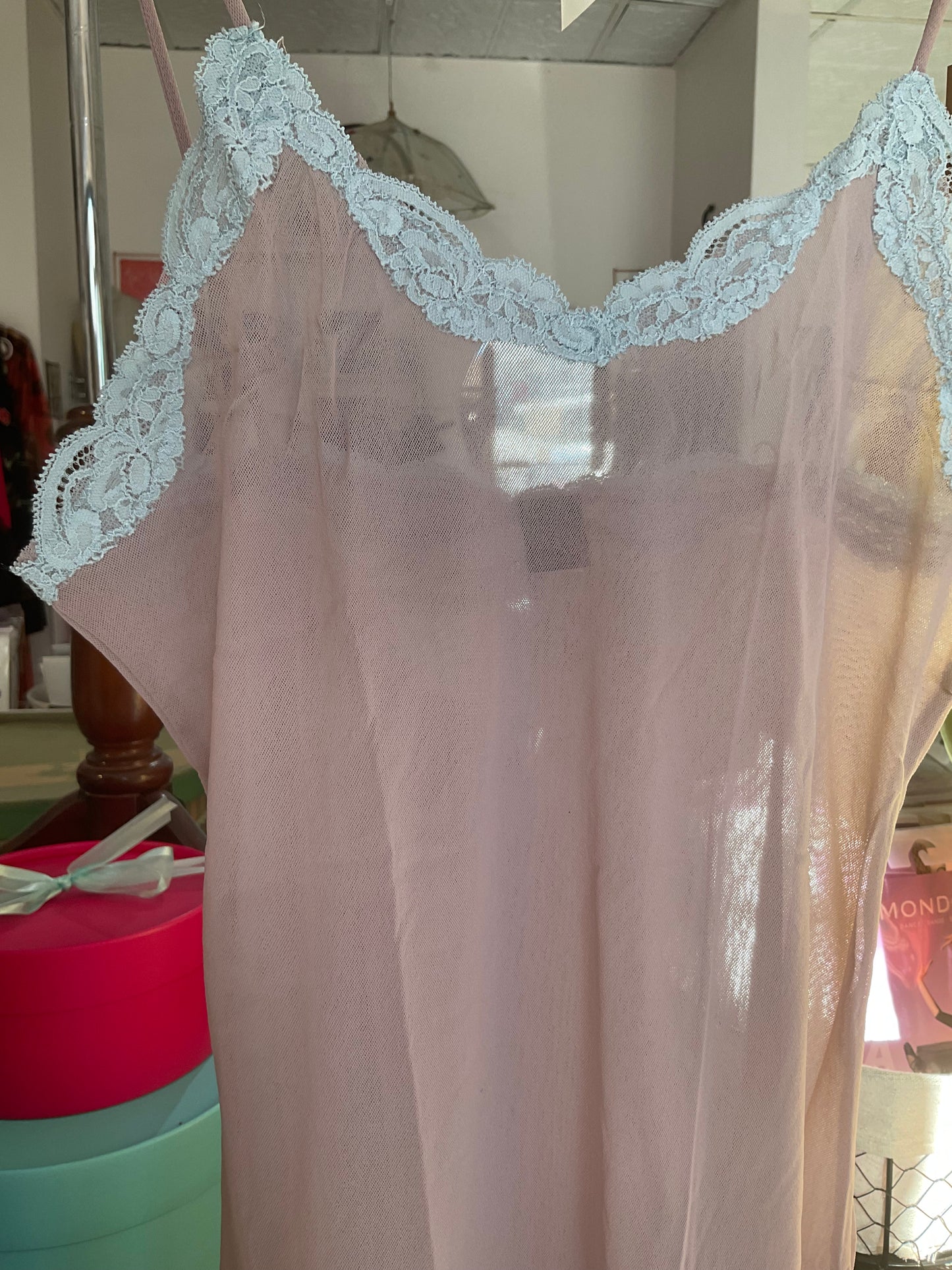 Tulle Chemise in Mystic w/ Crystal Blue Lace By Only Hearts - XS-XL++